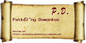 Patkány Domonkos névjegykártya